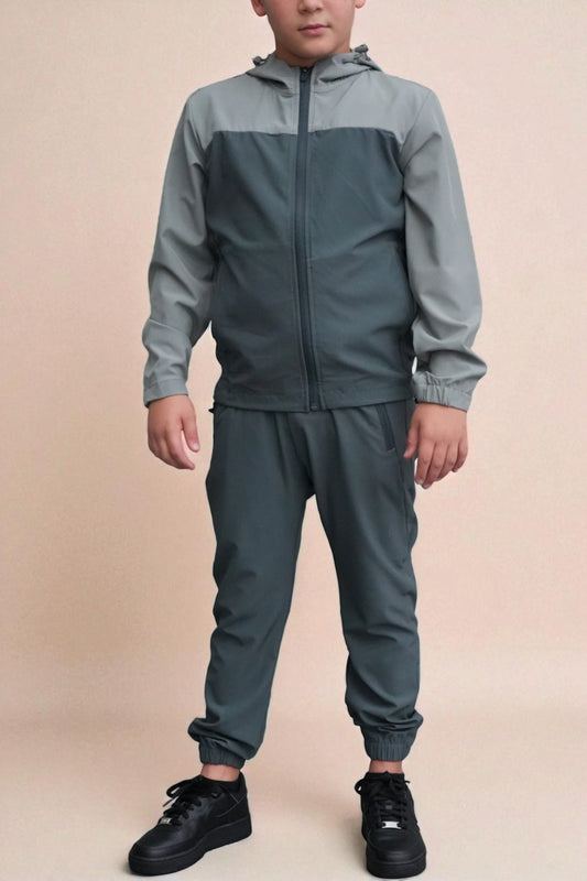 Rory Luxe Tracksuit in Light Grey/Dark Grey