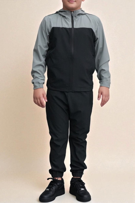 Rory Luxe Tracksuit in Light Grey/Black