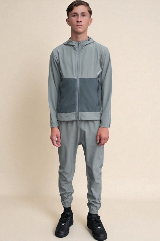 Owen Elite Tracksuit in Light Grey and Dark Grey
