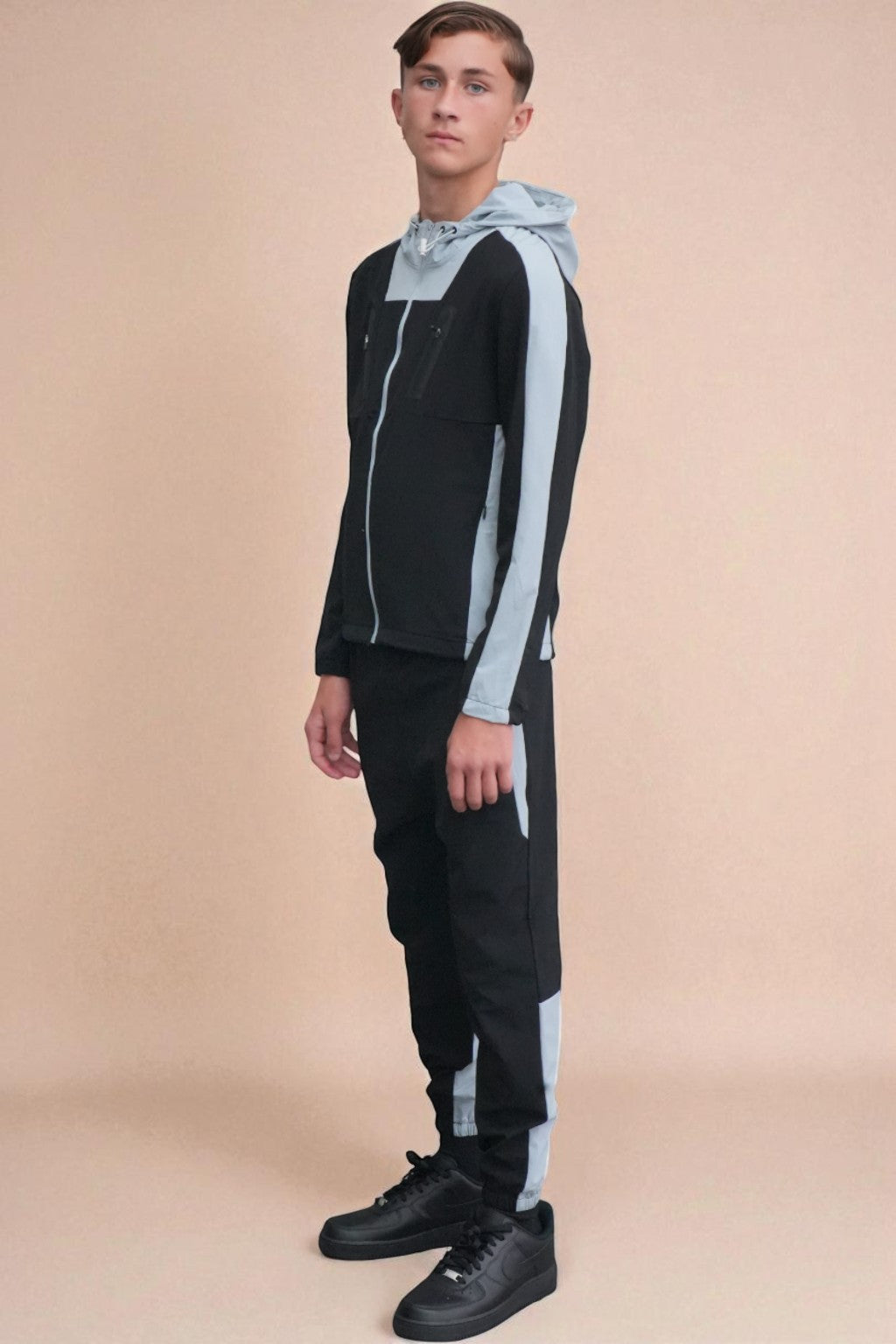 Leo Urban Tracksuit in Sky Blue and Black