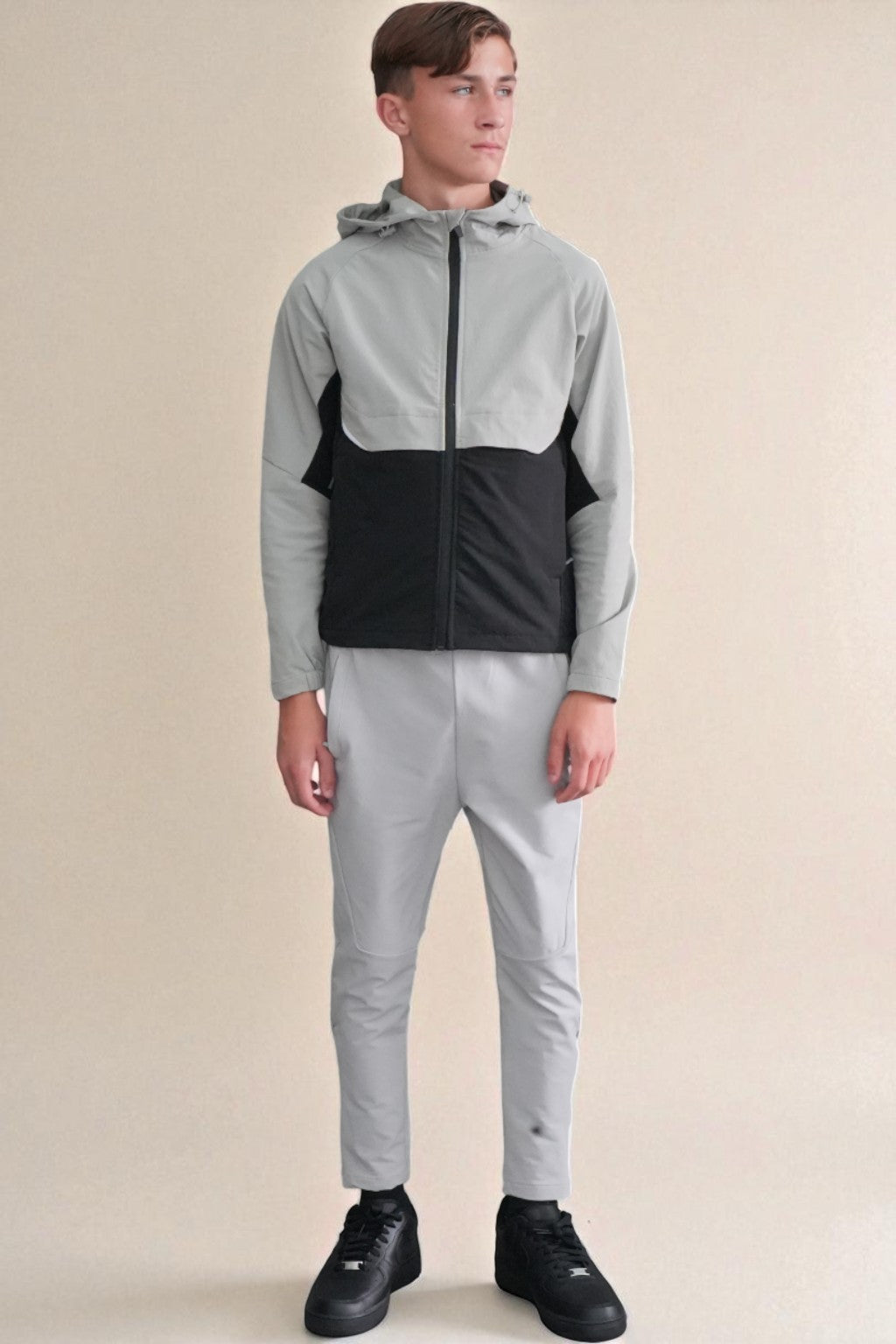 Cole Signature Tracksuit in Light Khaki and Black
